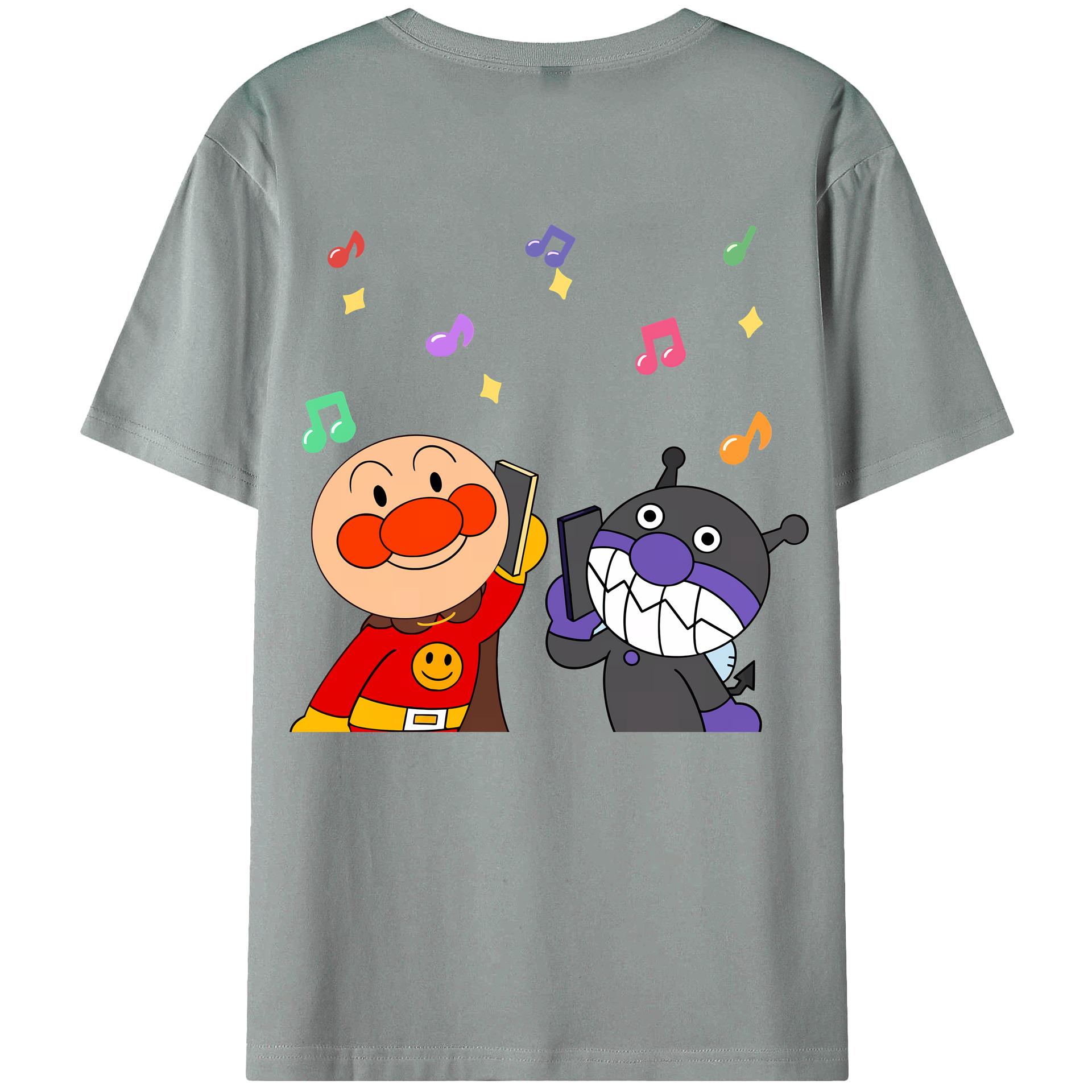 （画像用） アンパンマン Anpanman 綿100％ メンズ半袖Tシャツ（バックプリント） 通気性